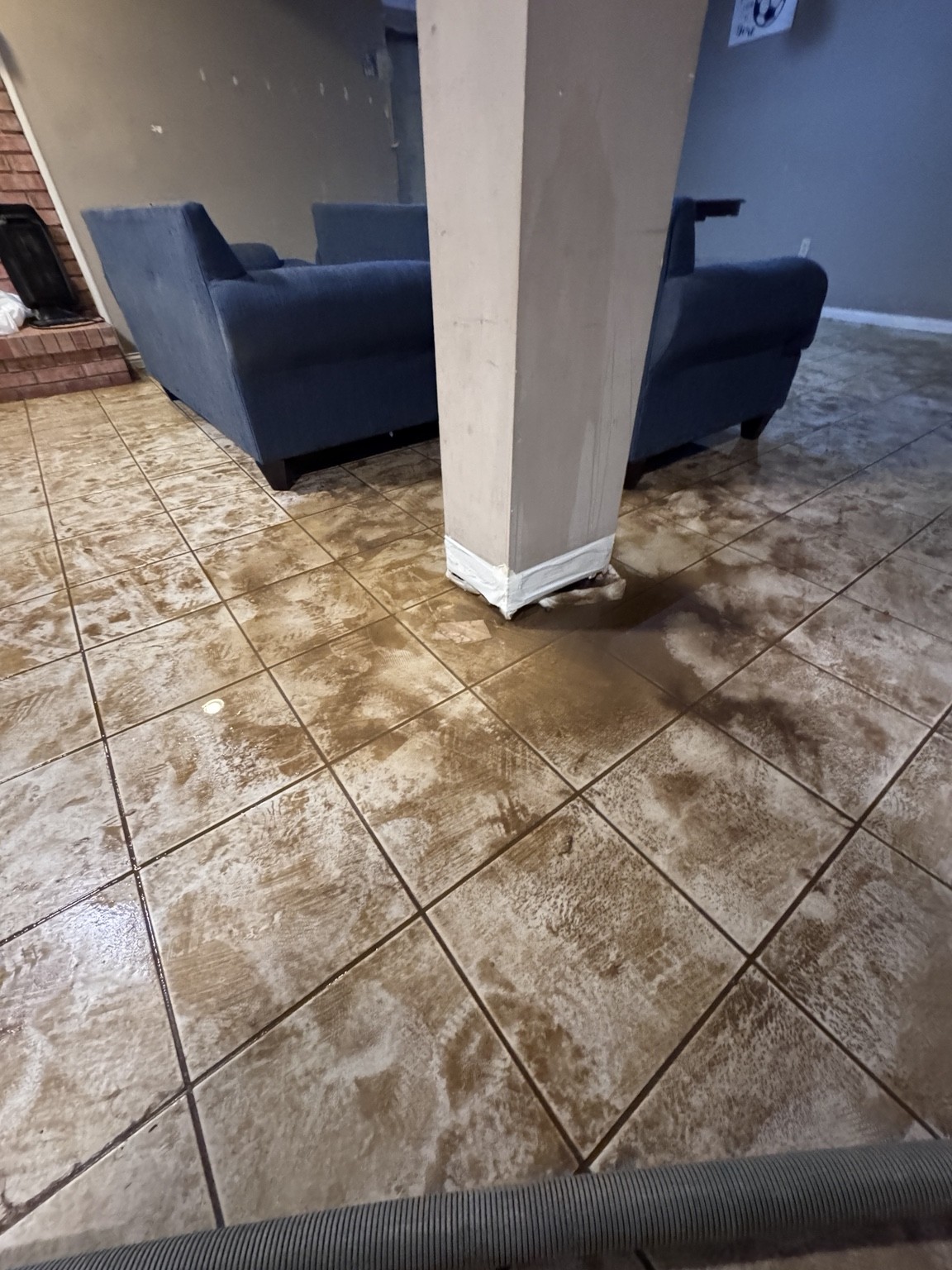 Tile floor flood cleanup